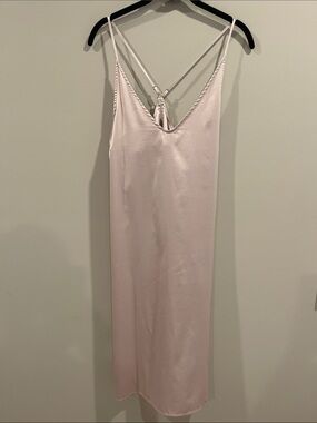 stars above Pale Pink Satin Slip Chemise